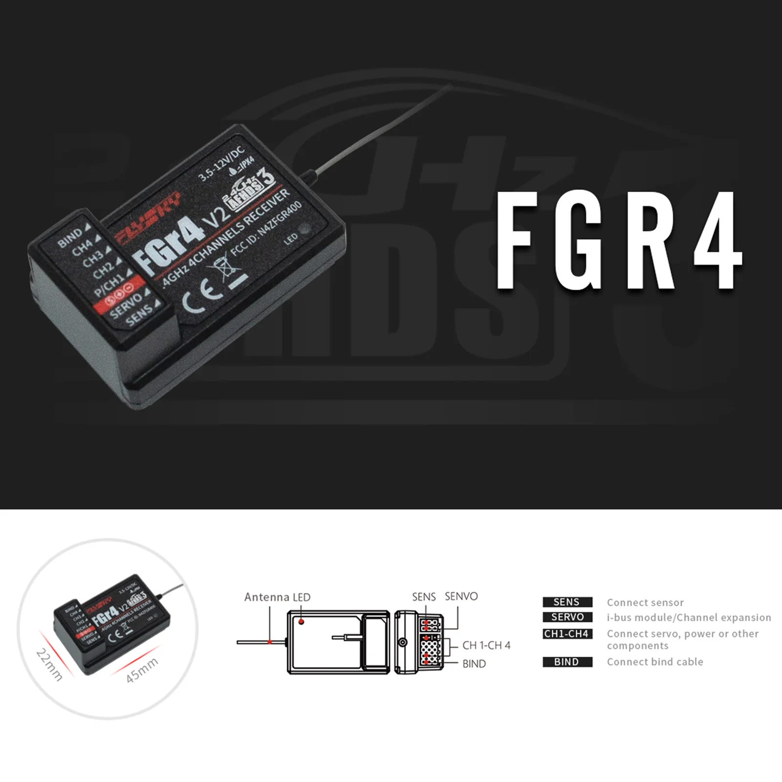 Flysky Noble NB4+ 2.4G 8CH Radio Transmitter Remote Controller with FGR4S Receiver AFHDS 3 Protocol for Remote Control Car Boat