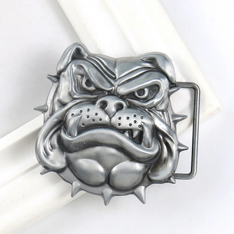 Bulldog Belt Buckle Pin Clip 3D Pet Fierce Dog Western Cowboy Waistband Buckle Handmade Animal Men's Jeans Accessories Ornament