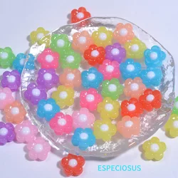 12MM Flower Jelly Color Bead Beads Departments Multi Color Blossom Bracelet Spacer Necklace Fittings DIY Jewelry Accessories