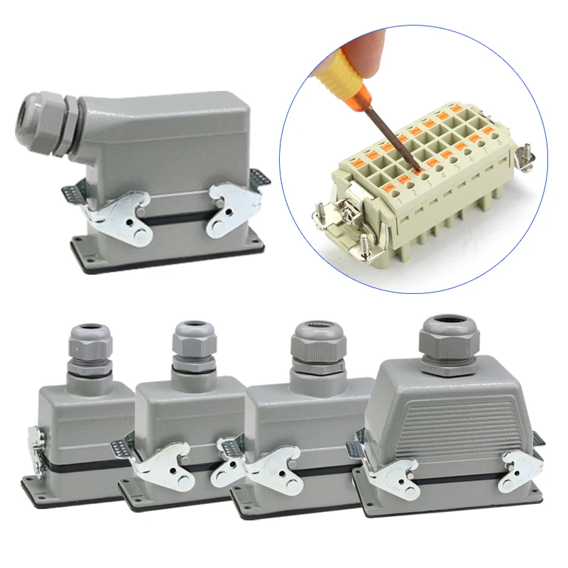 WZAZDQ Heavy Duty Connector (Shrapnel Crimp Connection) 6-10-16-24-32-48 Core Pin Industrial Waterproof Aviation Plug Socket