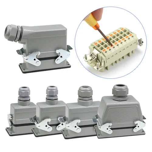 Imagen 2 del producto Conector de alta resistencia WZAZDQ (conexión de engarzado de metralla) 6-10-16-24-32-48 Pin central enchufe de aviación impermeable Industrial