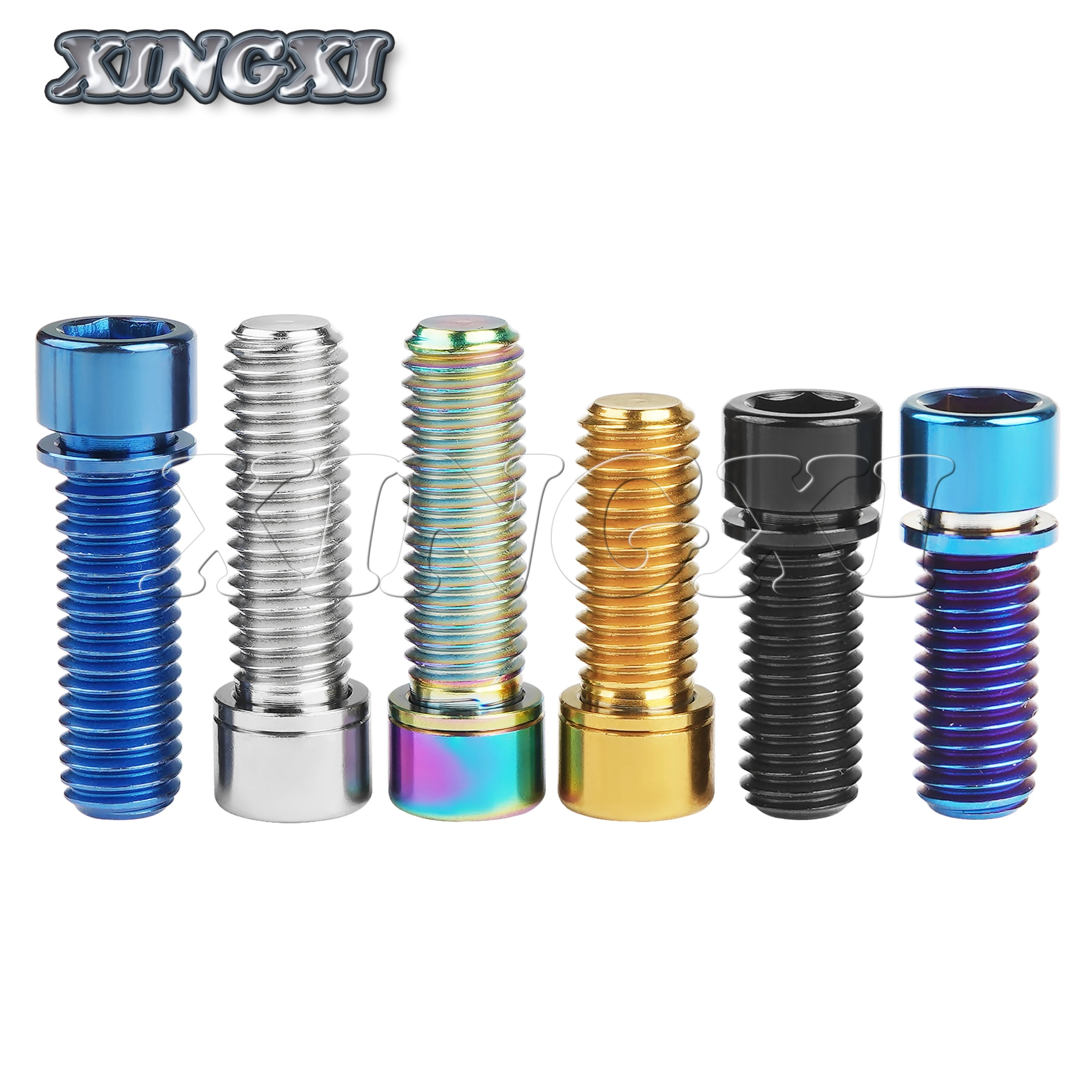 Xingxi Titanium Bolt M7/ M8 X 20 25mm Allen Key Head Screw with Washer for Motorcycle Bike Screw  Accessories
