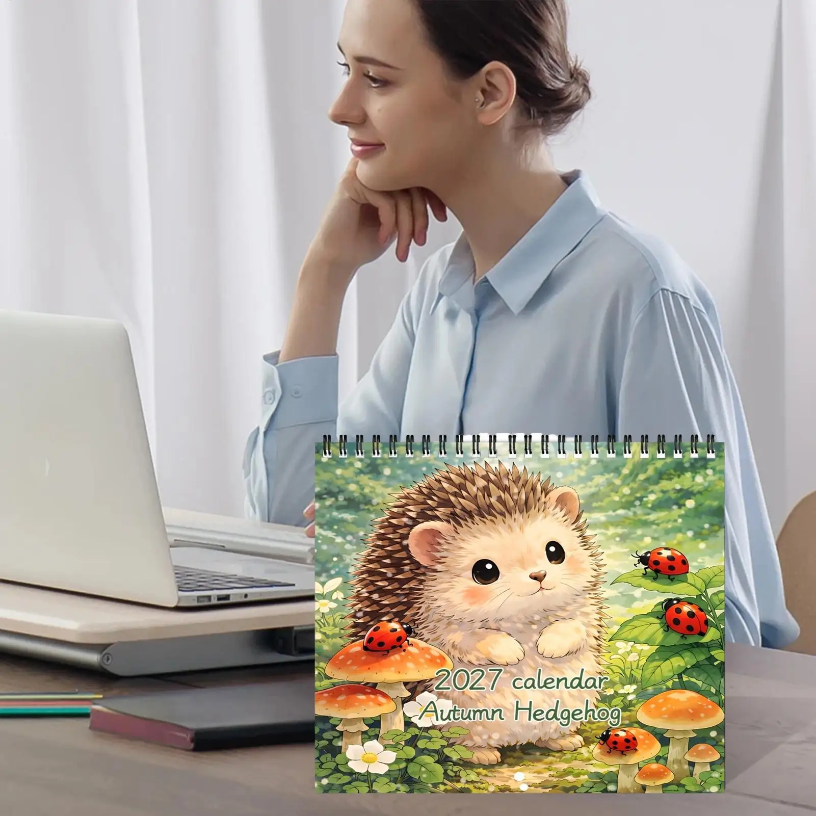 2027 Calendar Wall Rustic Hedgehog Calendar Wall Decor Home Monthly Planner For Apartment Farmhouse Living Room Entryway Study
