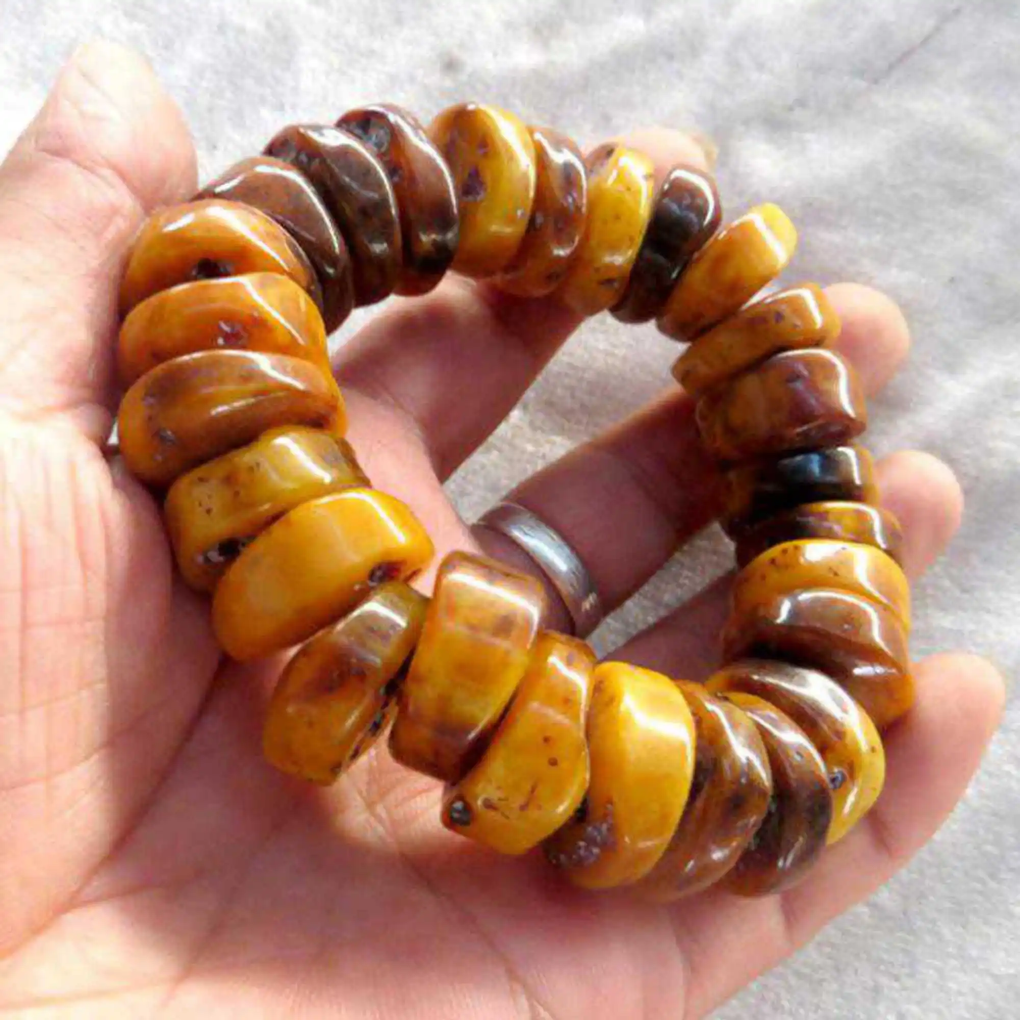 Raw Beautiful Natural Baltic Amber Bracelet Taseel Calming Seven Chakras Practice Emotional Restore Inspiration Buddhism