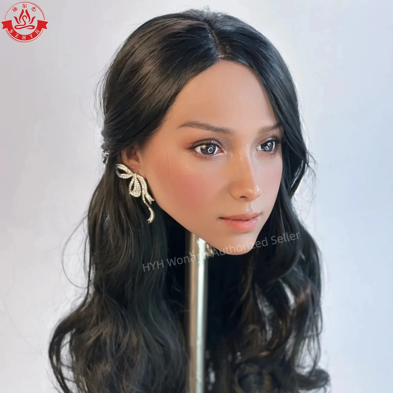 Oneani Food Grade TPE Big Head HYH-THB-KX-0009، واجهة M16، ممارسة مكياج مفتوحة الفم، تصميم تصفيفة الشعر، عرض المجوهرات