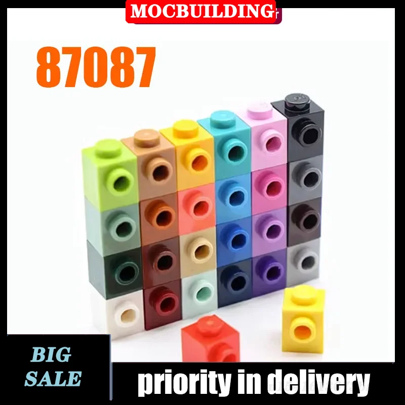 10PCS MOC Parts 87087 Brick Special 1 x 1 With Stud On Side Compatible DIY Assmble Building Blocks Particle