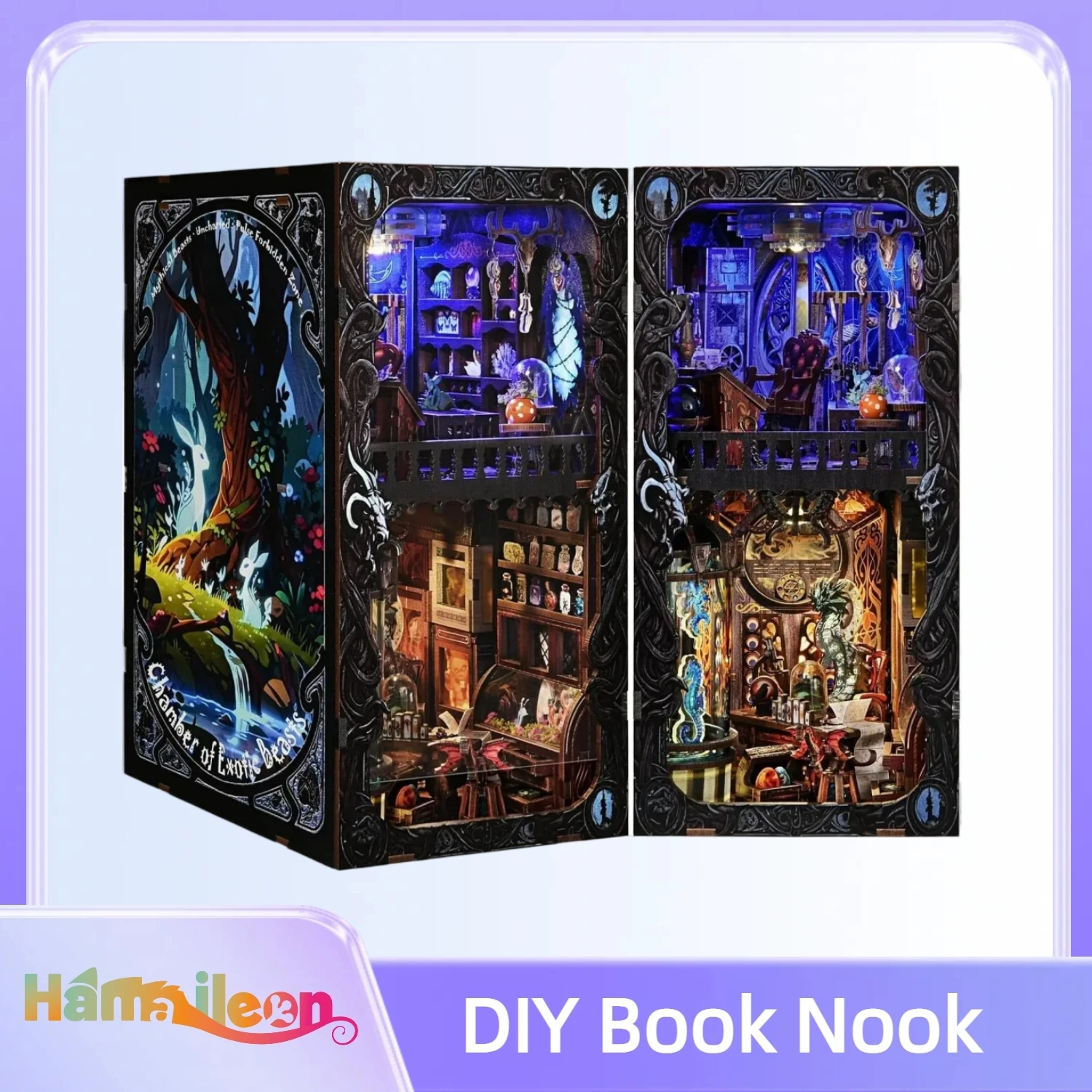 

Набор книжных уголок Hamaileon, миниатюрный кукольный домик «сделай сам» для взрослых/подростков, комплект крошечного дома, украшение для книжной полки, 3D деревянная головоломка, подставка для книг