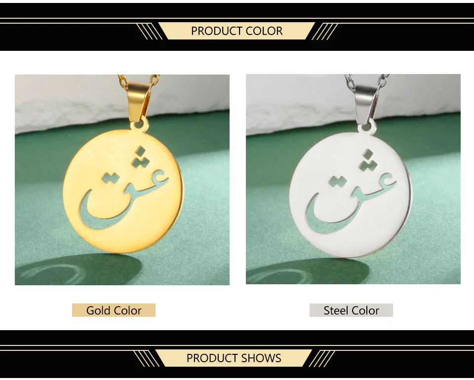 Dawapara Persische iranische Liebe Eshgh Farsi Halskette Persische Kalligraphie Halskette Edelstahl Schmuck Neujahrsgeschenk – Detail 3