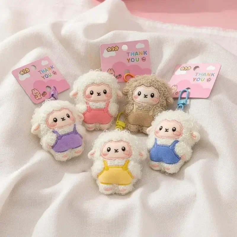 Cute Curly Sheep Keychain Multicolor Cartoon Lamb Doll Key Ring Backpack Charm Animal Figure Bag Accessory Souvenir Gifts