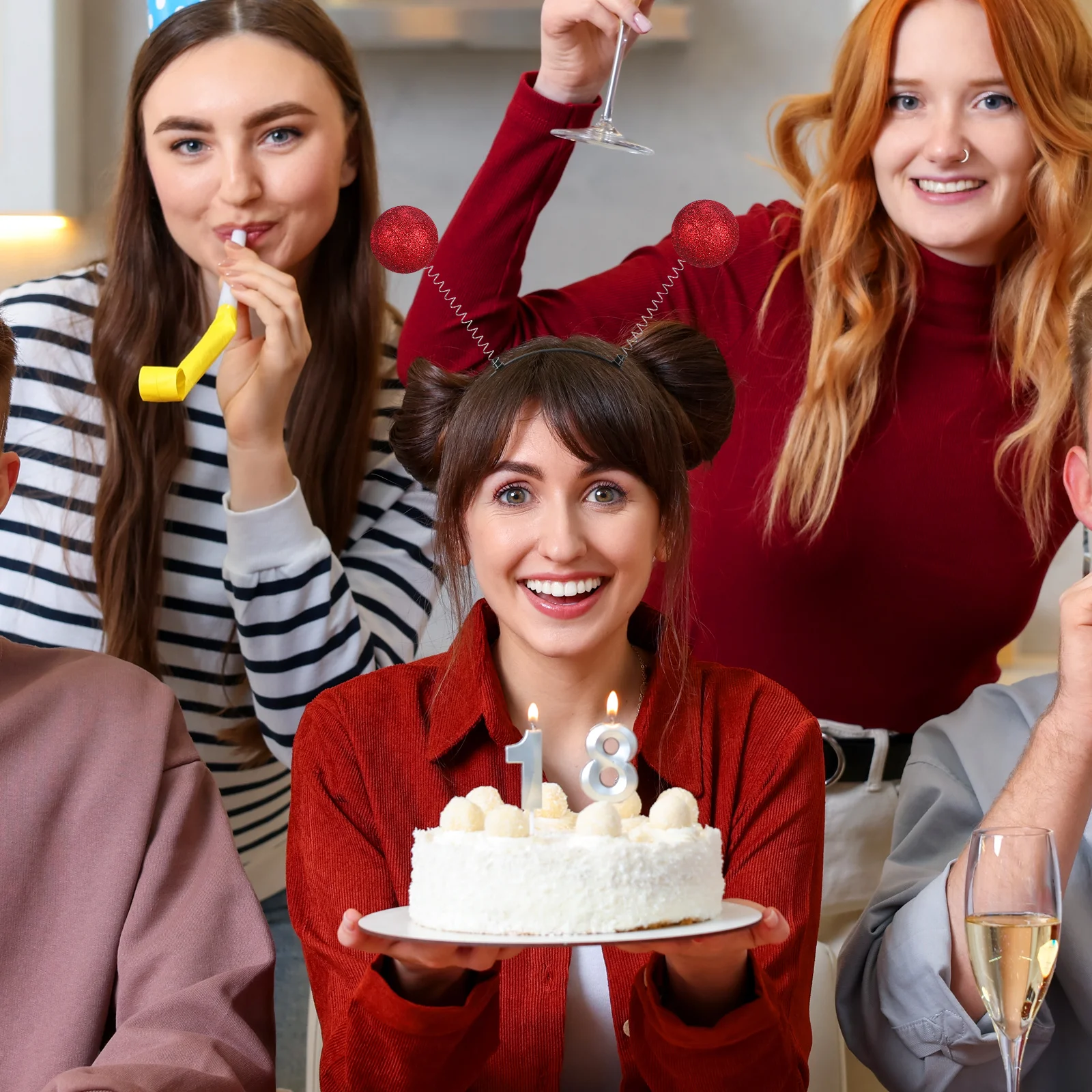 

Antenna Headband Glitter Balls Hair Hoops Party Cosplay Safe Material Design School Plays Costume Accessories