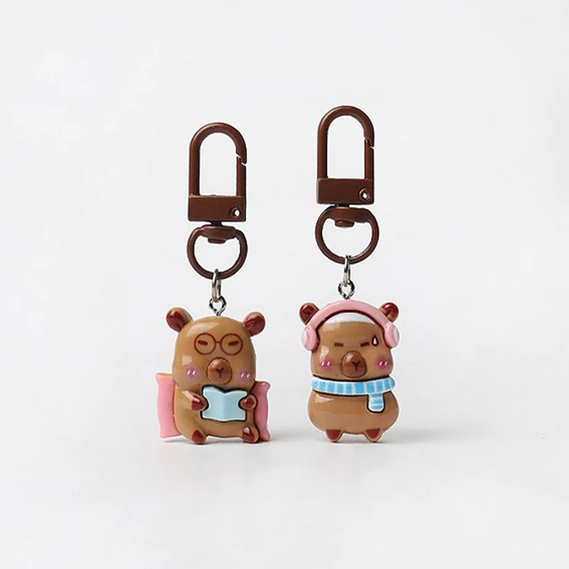 Lovely Animal Capybara Keychain Resin Cute Capibara Bag Hanging Funny Creative Kapibara Pendant Unisex