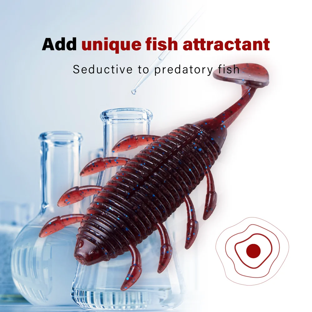 SOLOKING 6 Stück/Set Weicher Köder Fat Bug für Barschangeln 83mm 8,3g Forellen-, Barsch-, Hecht-Angelköder Weichköder Swimbait Angelköder-Set – Detail 4