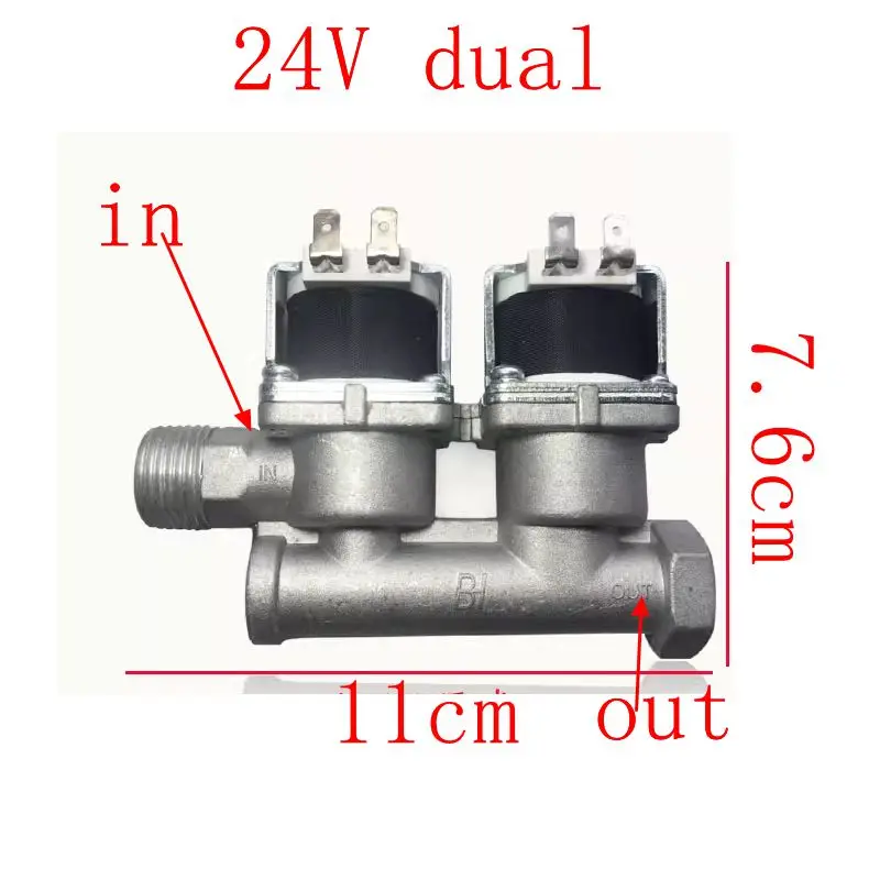 

Universal solenoid valve 24V dual solenoid valve, suitable for gas stove maintenance parts with external threaded joints