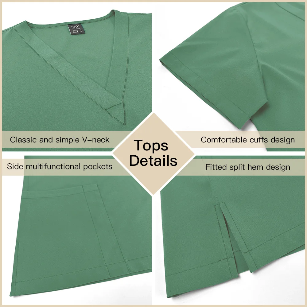 Uniforme médico Slim Fit para mulheres, Conjuntos de esfrega, Acessórios de enfermagem, Vestidos de cirurgia hospitalar, Clínica odontológica