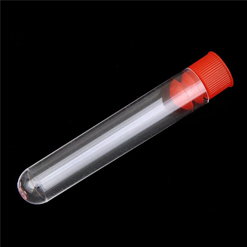 

【Hot-Selling!】60 Pcs Non-Completed Plastic Test Tubes Lab Test Tool With Screw Cap Transparent, 12 X 60Mm