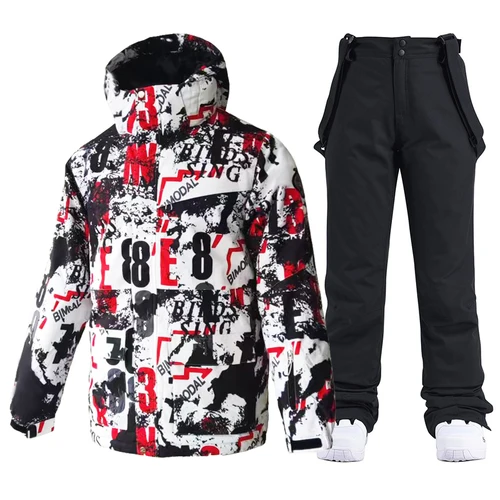 남자 스키 복 스노우 보드 재킷과 바지 세트 야외 따뜻한 방수 방풍 통기성 남성 스노우 슈트 SK070 