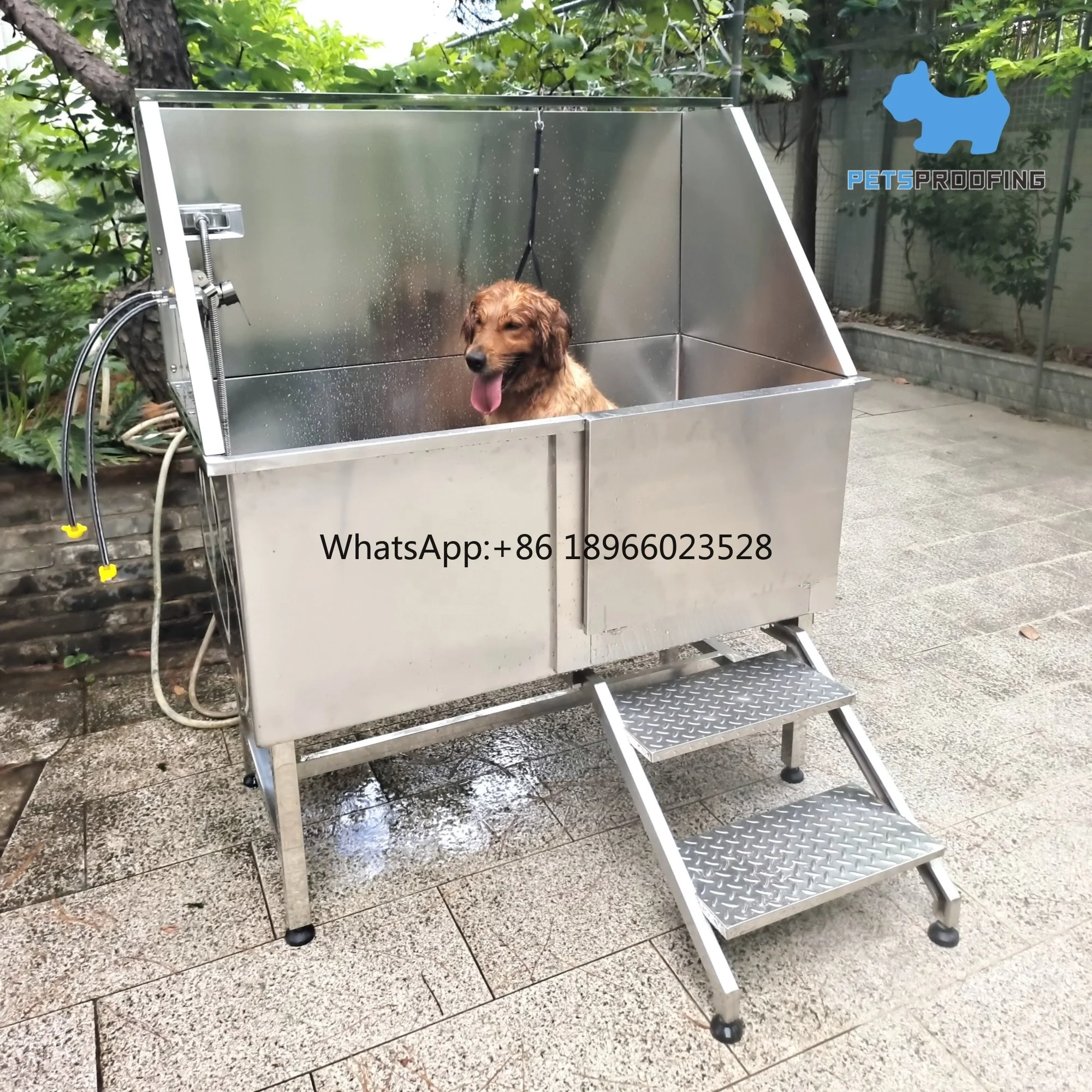 

Chinese manufacturer luxury veterinary equipment pet 304 stainless steel pet spa bathtubs supplies dog grooming tub