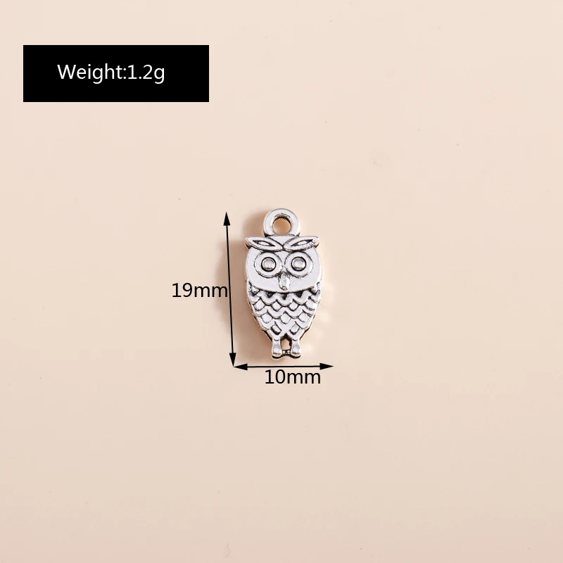 20 Stück 10x19mm Cartoon-Tieranhänger aus Legierung, Eulenanhänger für Schmuckherstellung, DIY-Ohrringe, Halsketten, Armbänder, Zubehör – Detail 1