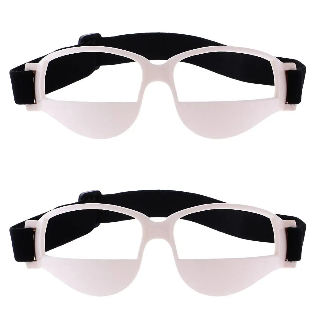 2 Pieces Anti Down Basketball Glasses Dribble Dribbling Specs Sports Eyewear Training Supplies White