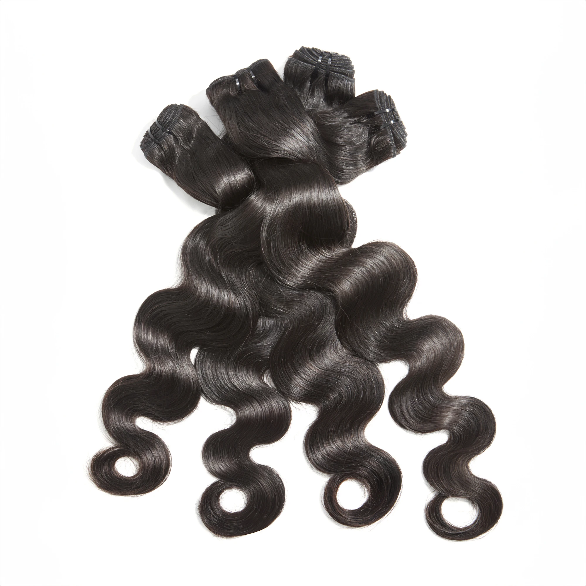 

Наборы волос Body Wave из 100% натуральных бразильских девственных волос, натуральный черный цвет, 1/3/4 шт., двойной объем, распродажа.