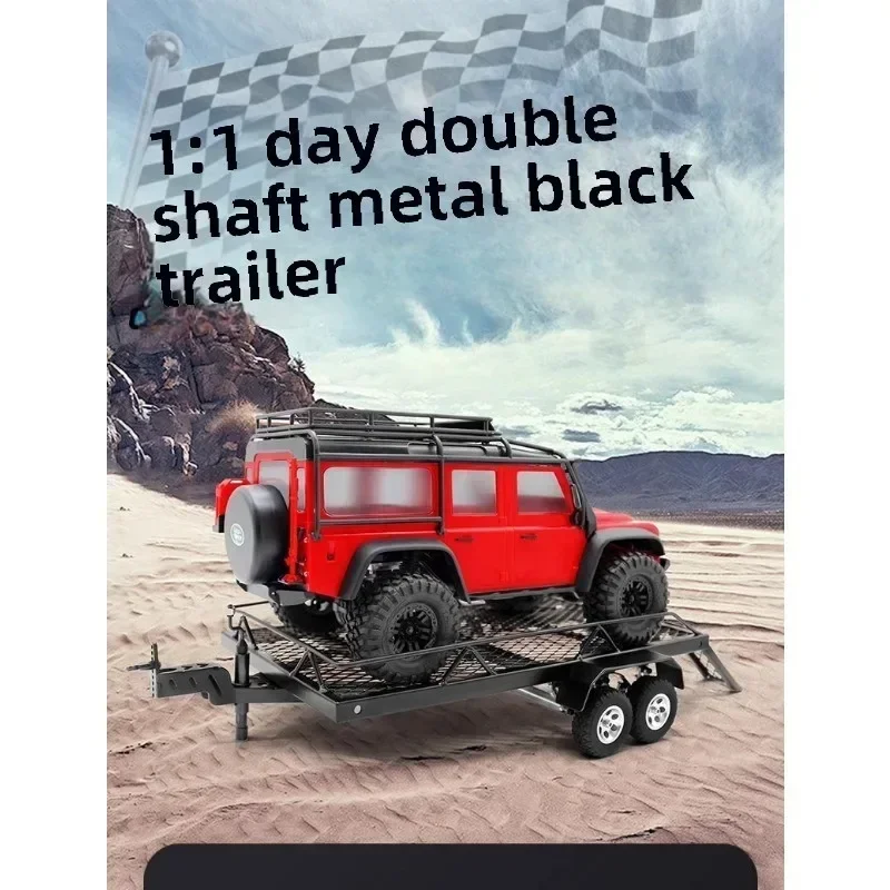 

1:18 Metal RC Car Trailer Cargo Carrier for TRX4M SCX24 FCX24 1/18 RC Car Upgrade Parts Accessories