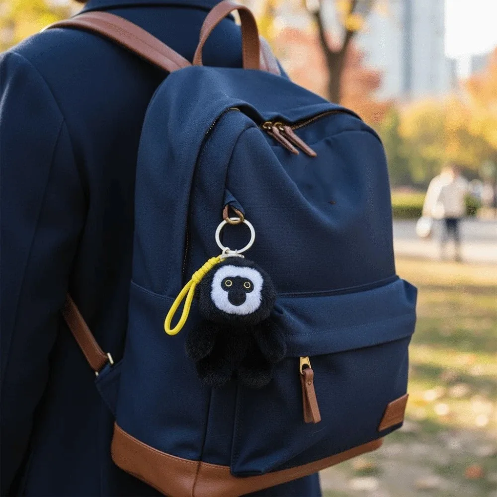 Plüschtier Affen-Anhänger Weißgesichtiger Saki-Makak Kleiner Affen-Anhänger Cartoon-Affen Auto-Anhänger Taschen-Anhänger