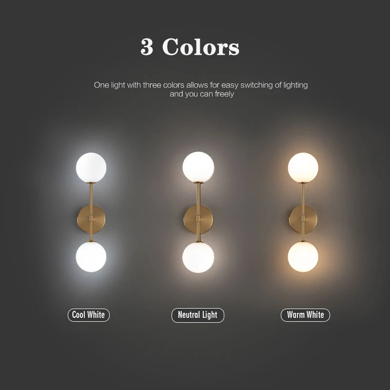 Indoor LED Wall Lights for Bedroom Bedside with 7w G9 Light Bulb Nordic Switch LED Wall Lamps Lighting for Corridor Black Gold