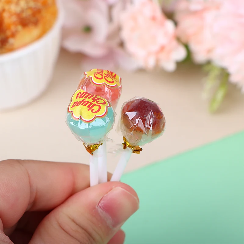 1Pc Random Dollhouse Miniature Lollipop Model 1/12 Mini Simulation Candy Food Toy Doll House Decoration Accessories