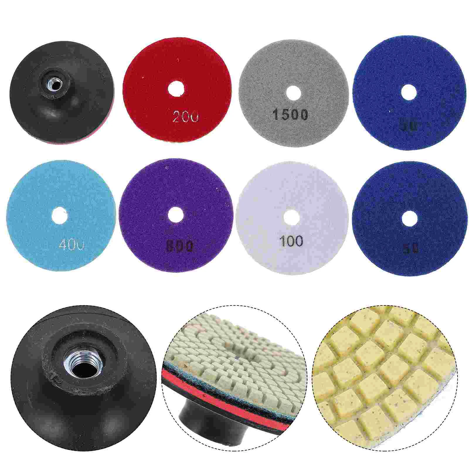 

8 Pcs Water Mill Diamond Sanding Pad Polishing Remover Resin Disc Grinding Sander