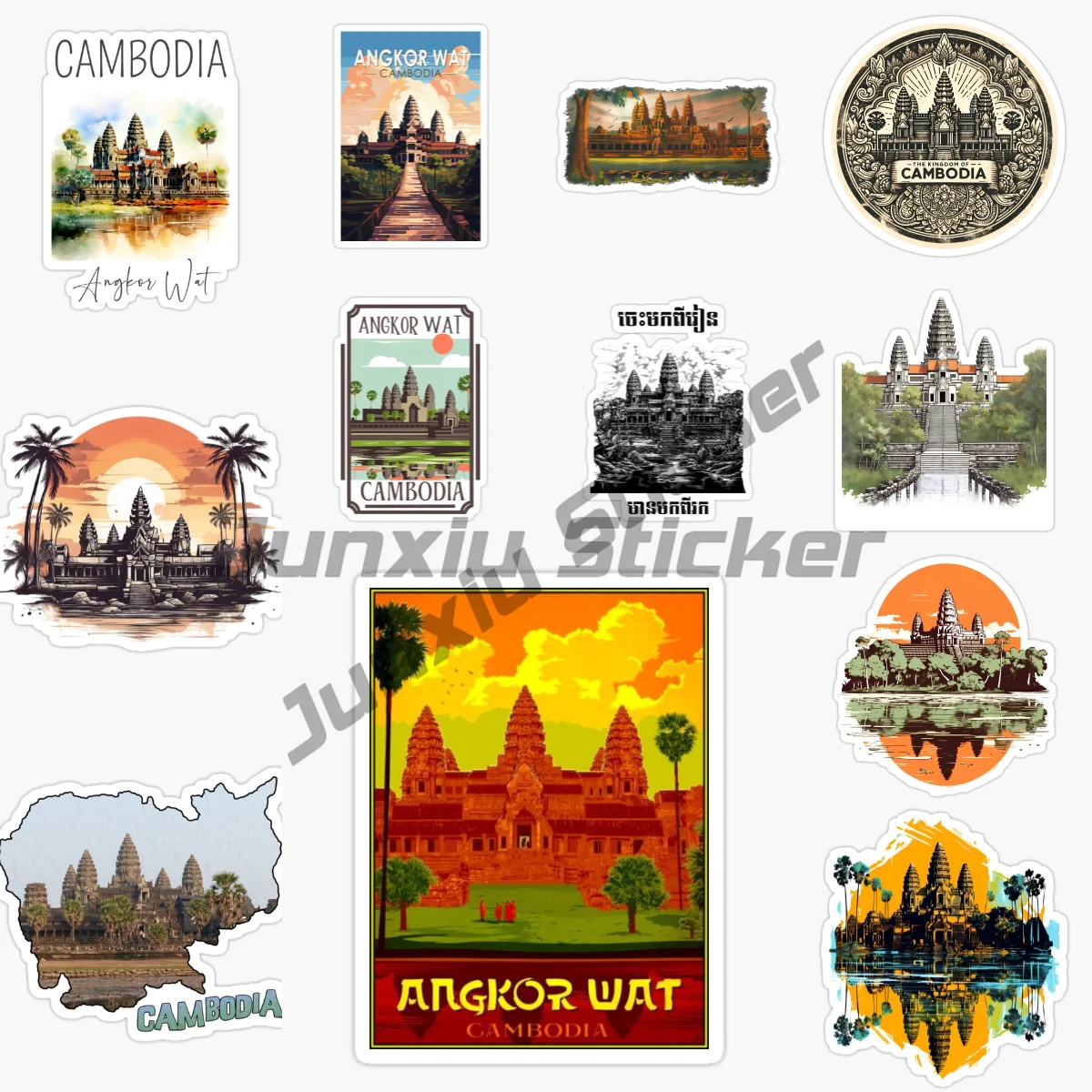

CAMBODIA Angkor Wat Motorcycle Racing Flag Sticker Car Bumper Decal Bike Moto Tuning Cambodia Car Stickers