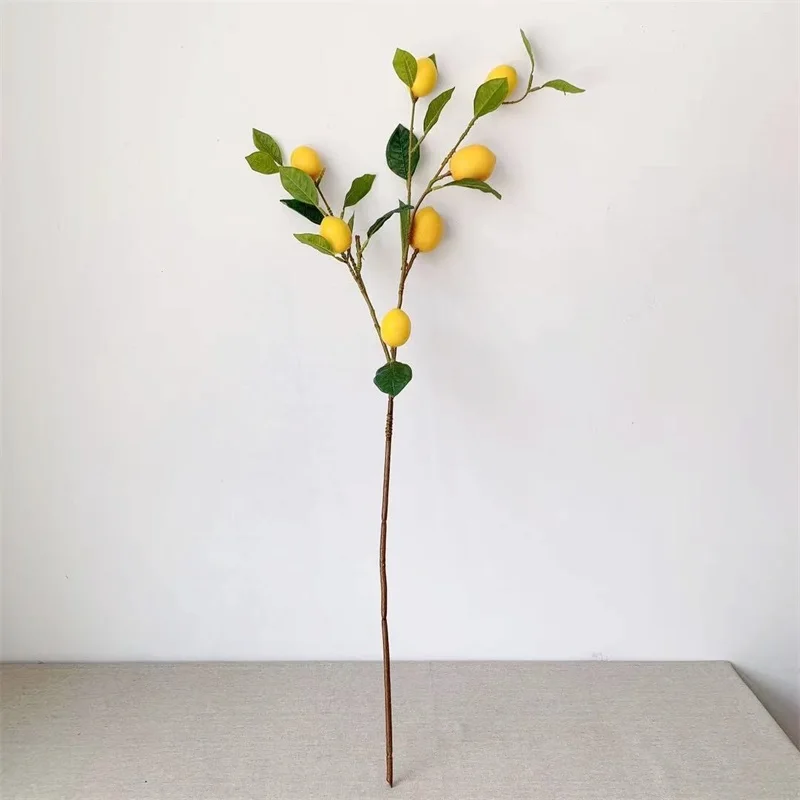 Artificial Lemon Branch Decorations High Simulation Vivid Lemon Farmhouse Style Home Decor for Living Room