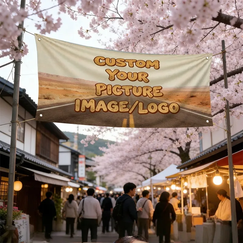 Custom Advertising Flags Resist Sunlight For Long Outdoor Display Holiday Styles Stable Customer Flow For Advertising Promotion