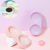 1pc Double Bowl Cat Food Bowl Water And Food Integrated Pet Cat Food Bowl Feeding Bowl Non-slip Suitable For Cats And Dogs