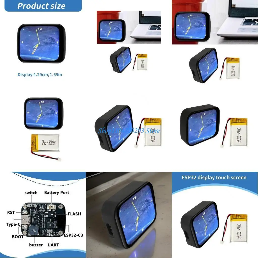 

Y2GD 1.69inch LCD Display ESP32 Ornament Clock Watch Buzzer
