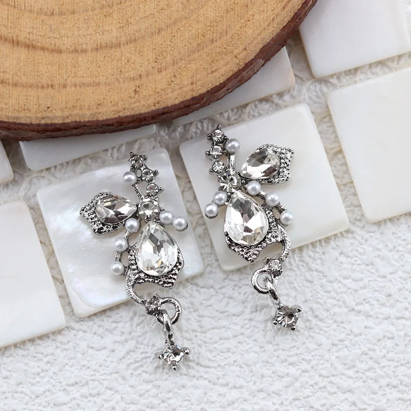 5 쌍 3D 럭셔리 합금 절반 나비 날개 네일 아트 펜던트의 매력 매니큐어 손톱 장식 용품에 대한 보석 액세서리