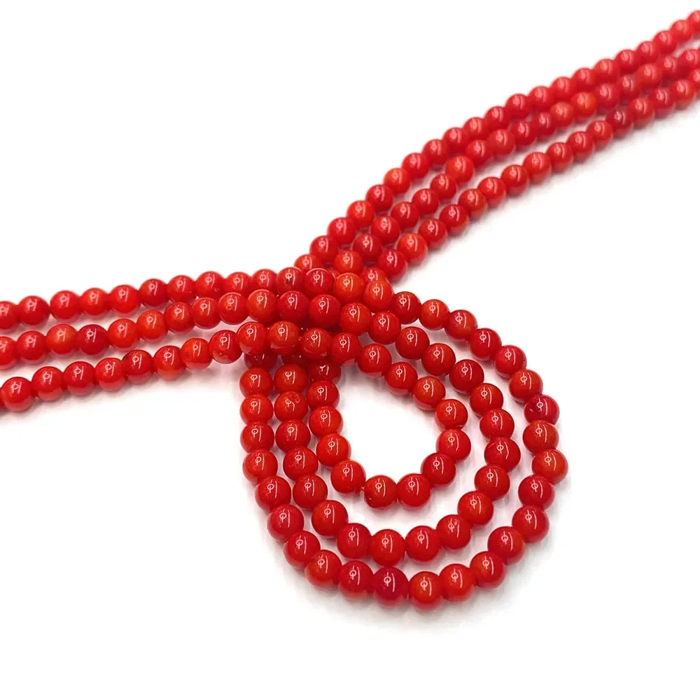 2-8mm Natural Sea Bamboo Red Coral Beads Grade A Coral Round Beads For Jewelry Making DIY Necklace Bracelet earring Accessories