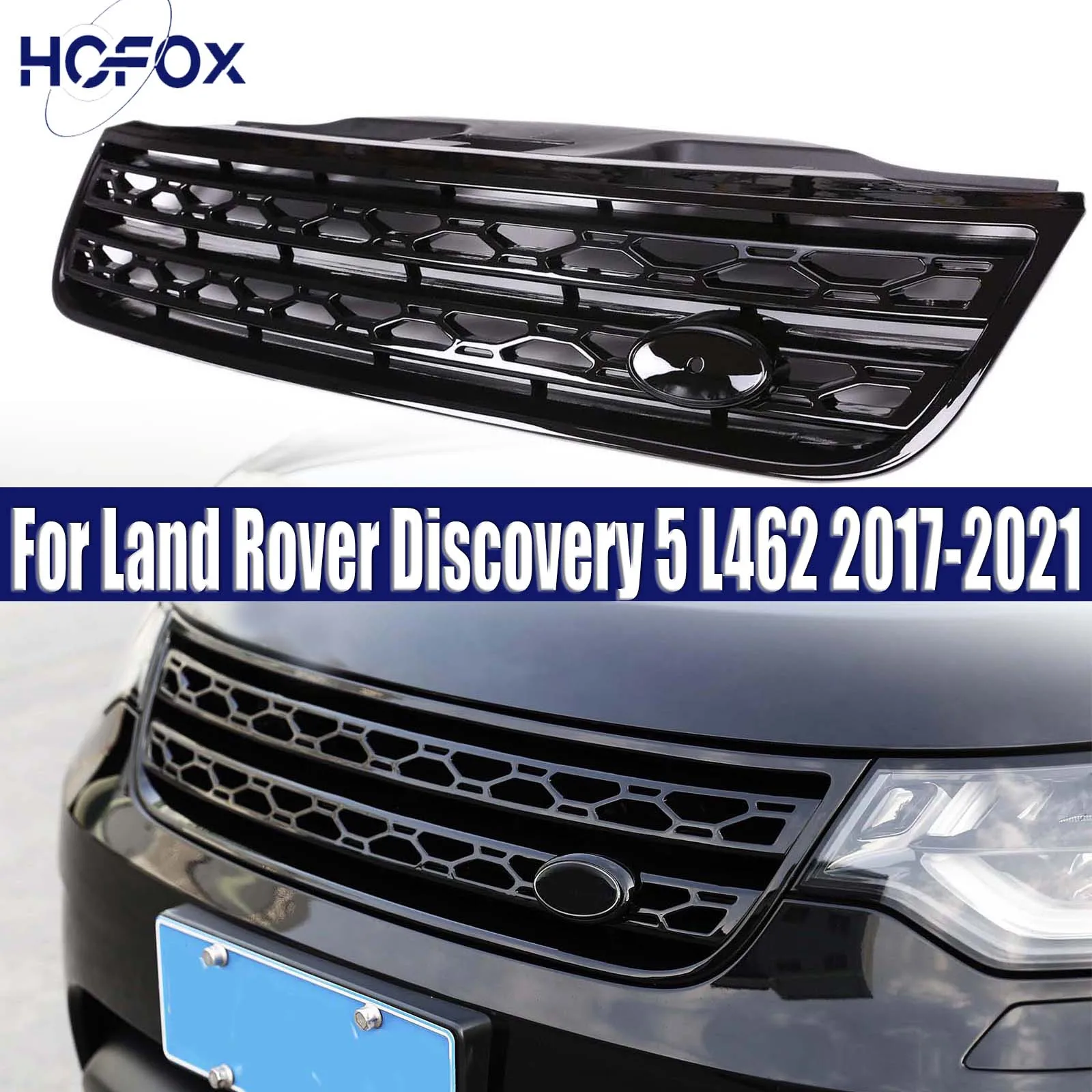 

For Land Rover Discovery 5 L462 2017-2021 Vent Mesh Front Racing Grills Front Bumper Upper Grille Car Body Kit