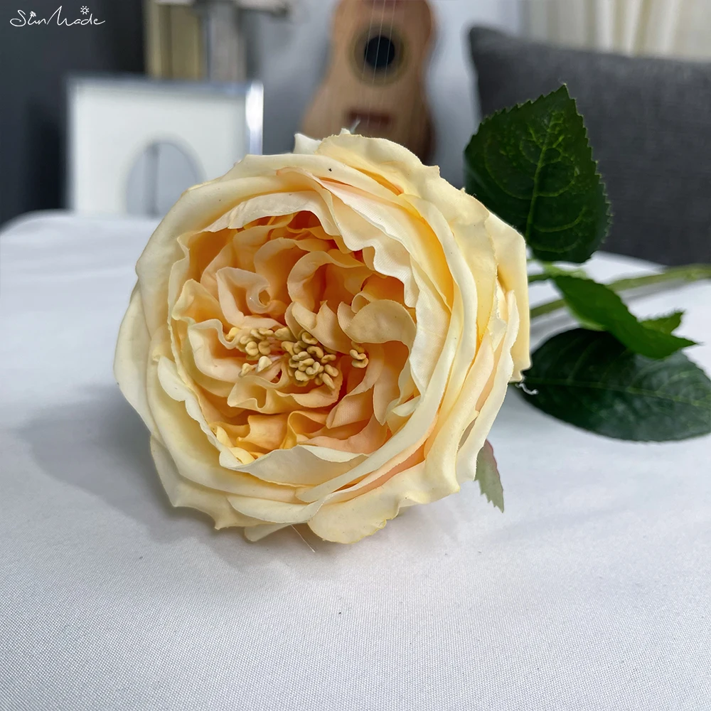SunMade Real Touch Big Rose Zweig Künstliche Blumen für Home Zimmer Dekor Wohnzimmer Dekoration Flores Artificales Hochzeit 7