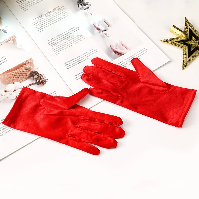 silk gloves Work Gloves Milk Silk Gloves Solid Color Non-Slip Household Gloves Breathable Serving Waiters Mittens