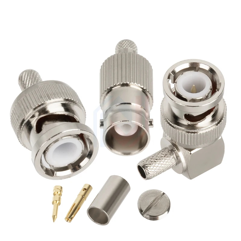 

2Pcs/lot Bmc-jw-3 Male connector Q9 Curved right Angle BMC-KY crimped 50-3 RG58 feeder connector 50 ohms