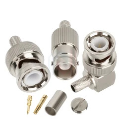 2Pcs/lot Bmc-jw-3 Male connector Q9 Curved right Angle BMC-KY crimped 50-3 RG58 feeder connector 50 ohms