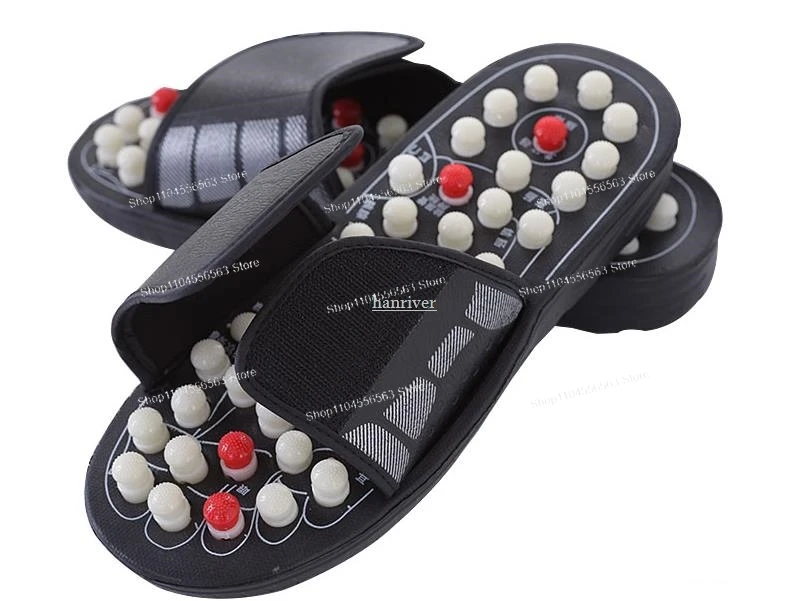 Pantofole per massaggio ai piedi con magnete rotante elastico moxibustione massaggio dei punti di agopuntura scarpe magnetiche pantofole per digitopressione per la casa