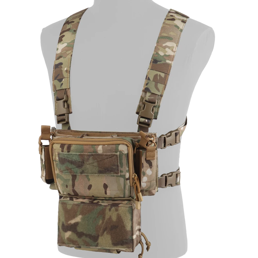 D3CRM Chest Rig Tactical Equipment Rifle Pistol 9mm 5.56 762 Insert Magazine Pouch With Utility Pouch