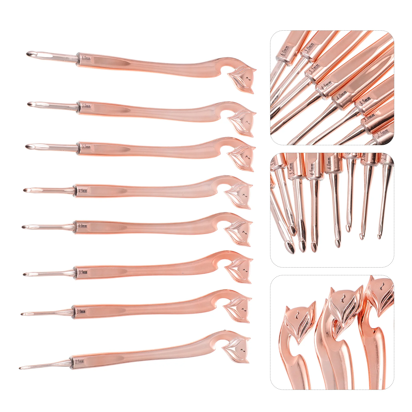 Colorful Knitting Needles for Blanket Crochet Hooks Crafts Rose Gold Plastic Shoes