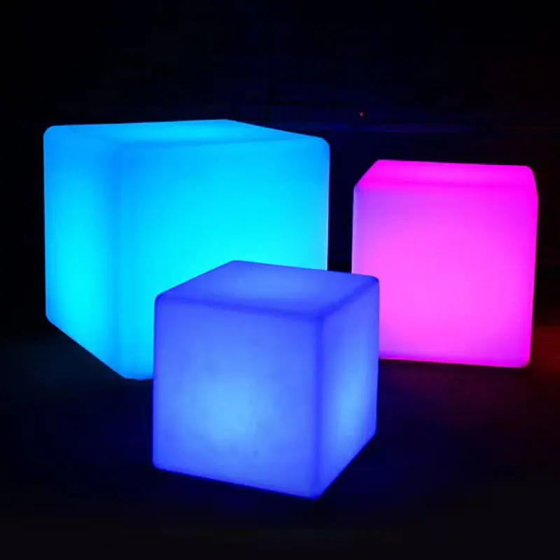 Iluminación LED para taburete cuadrado, iluminación de cubo de Color, luz decorativa, iluminación de fiesta, muebles, 30-50cm