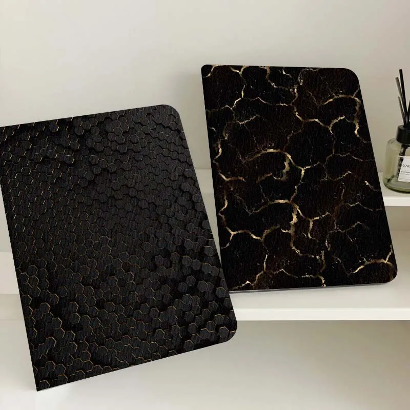 

Black Hexagon Pattern Design Gift Tablet Case For Samsung Tab Galaxy S6 S11 A A7 A8 A9 A11 10.1 10.4 10.5 Plus Lite