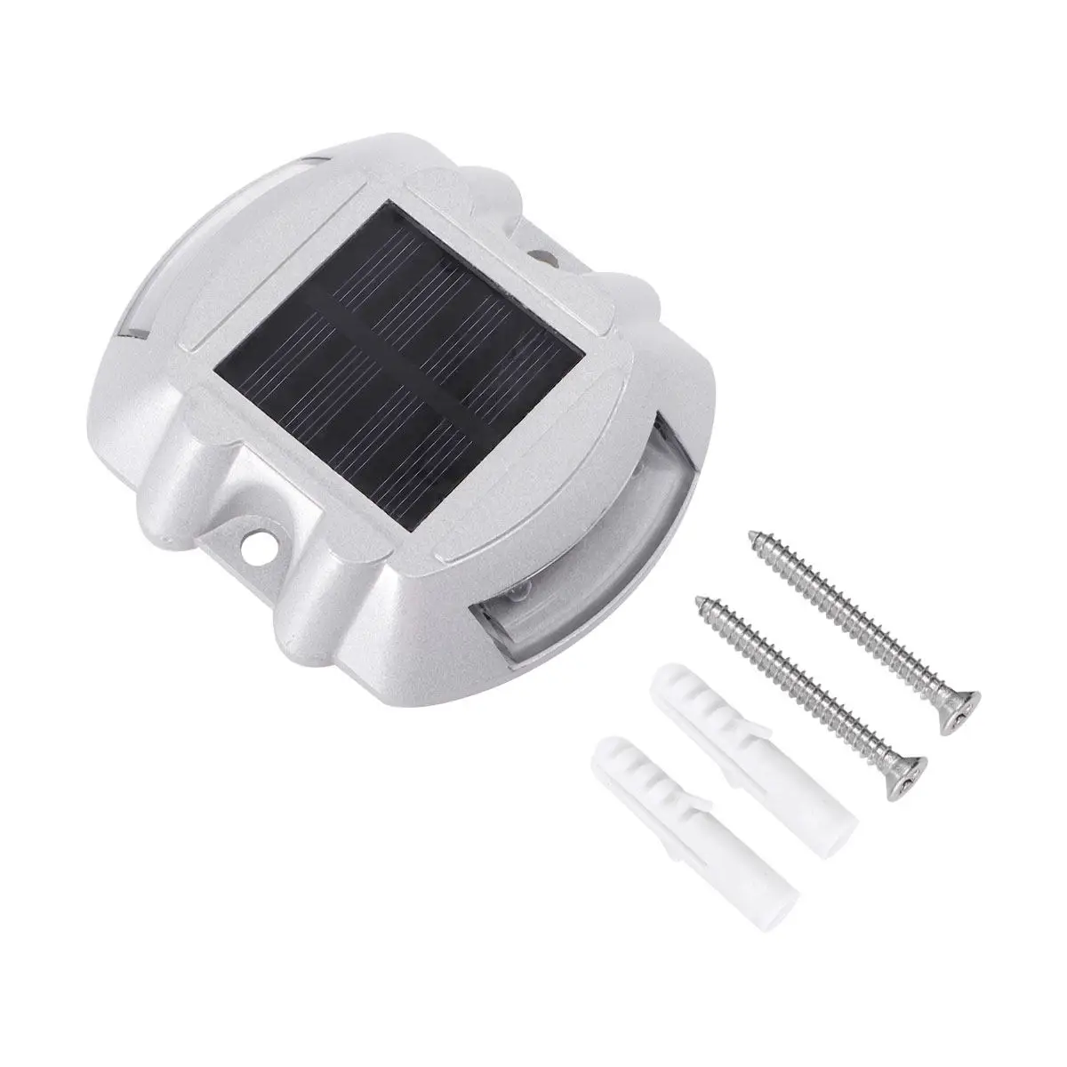Solar LED Road Warning Light IP68 Waterproof Auto Off Green Safety Lamp for Driveway Pathway Garden Yard