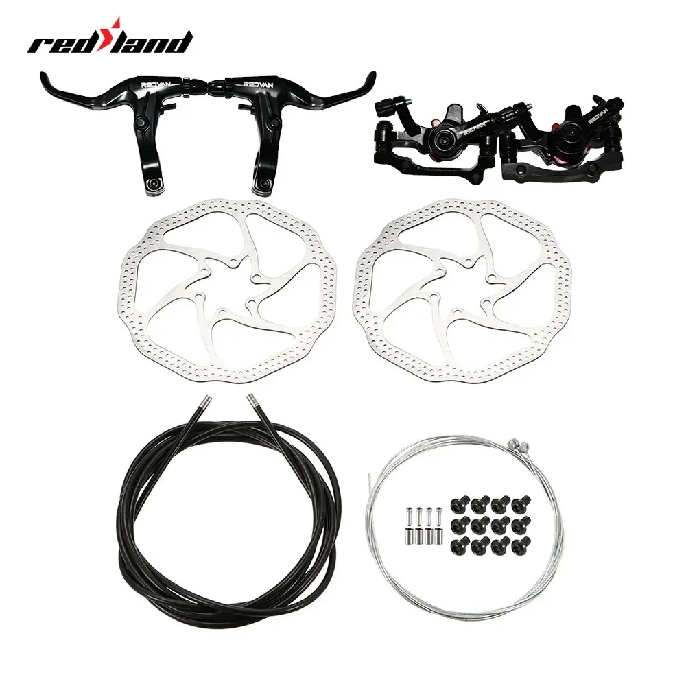 Redland Mountain Bike Disc Brake Set with Front and Rear Wire Tube Set Brake Handle Disc Set Disc Brake Set Combination