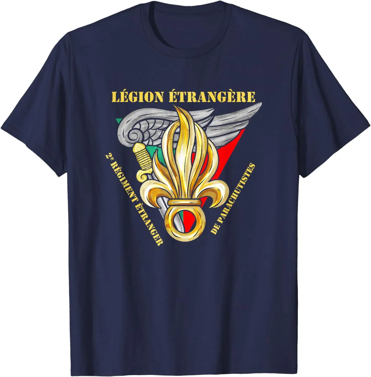 Légion Etrangere 2e Regiment De Parachutistes Blason T-Shirt Short Sleeve Casual 100% Cotton T Shirts