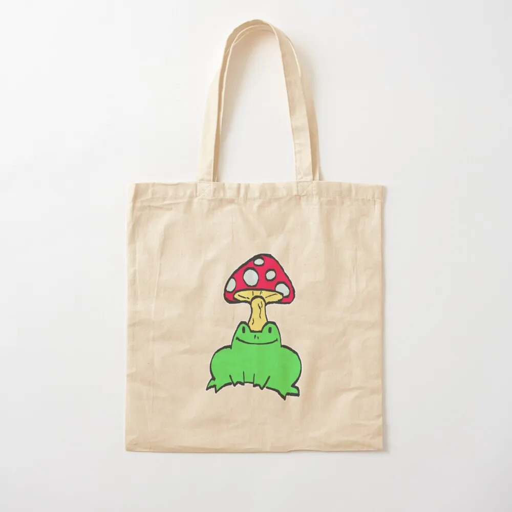 

Mushroom Froggy (Funny Frogs) Tote Bag Beach bag large tote bag